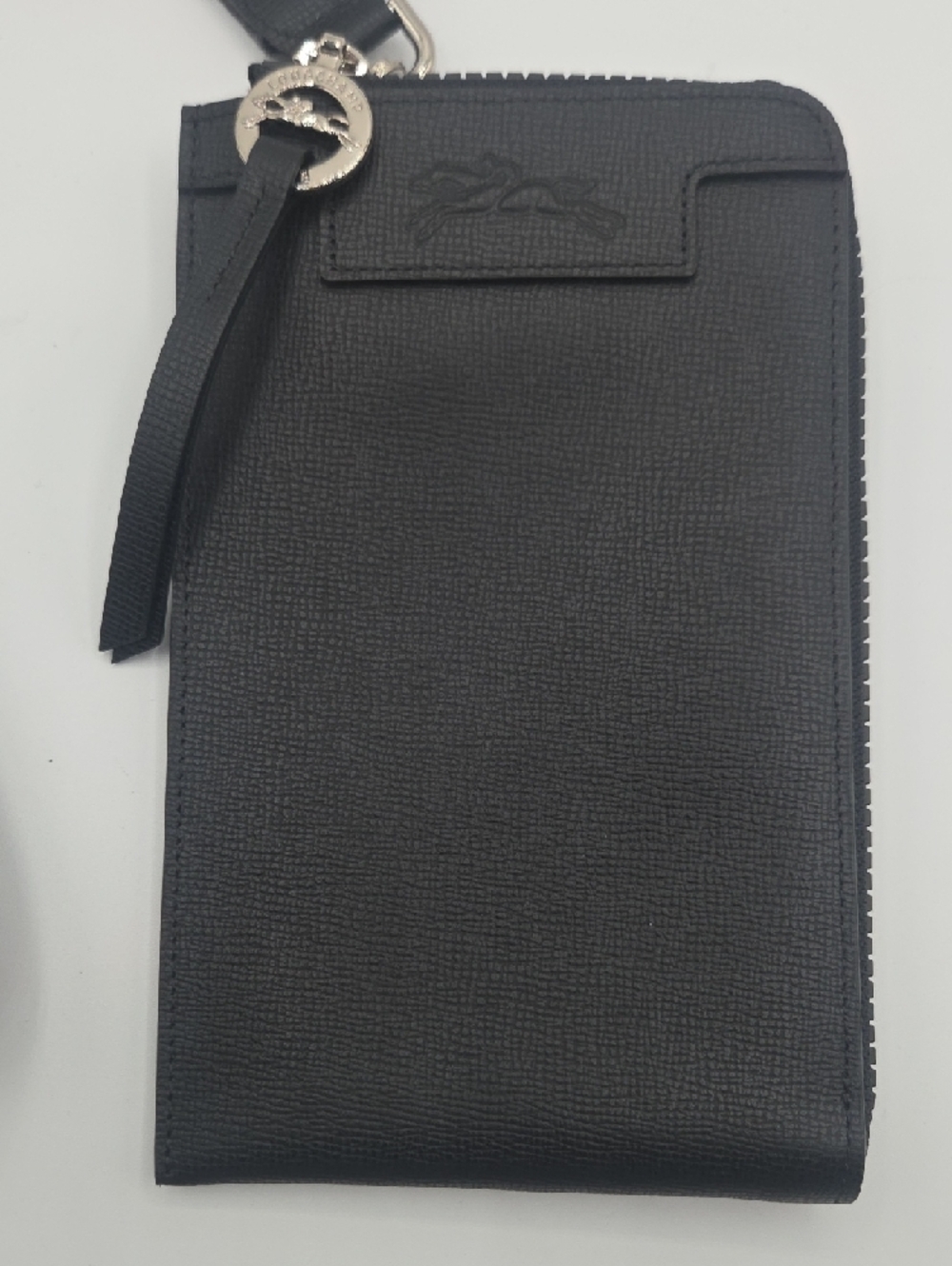 NWOT Longchamp Le Foulonné Leather Phone Case & Card Holder Lanyard - Black - Picture 4 of 11